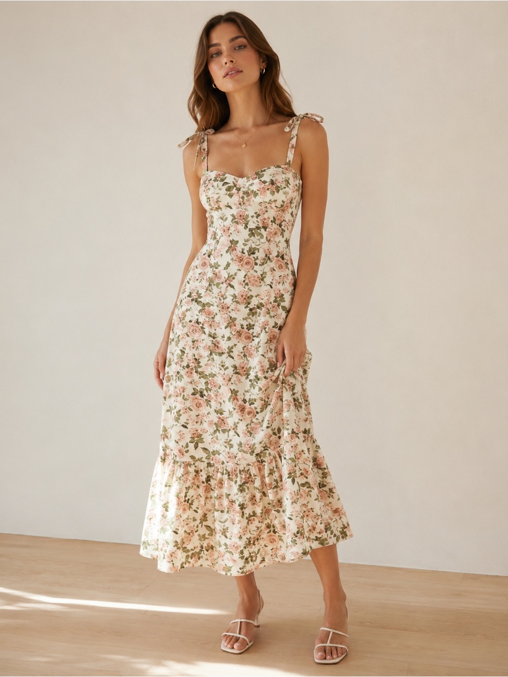 OPT Femme Floral Midi Dress Size med garden cottagecore